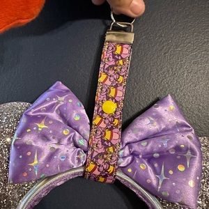 Handmade Minnie ears holder keychain in Figment design
